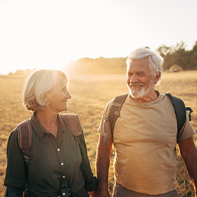 mature couple hiking