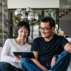 couple sitting on sofa