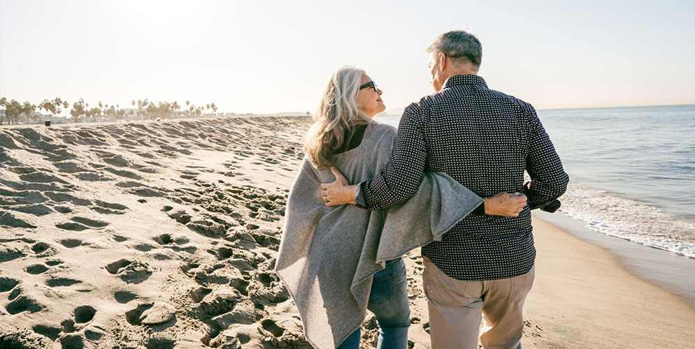 couple walking on the beach