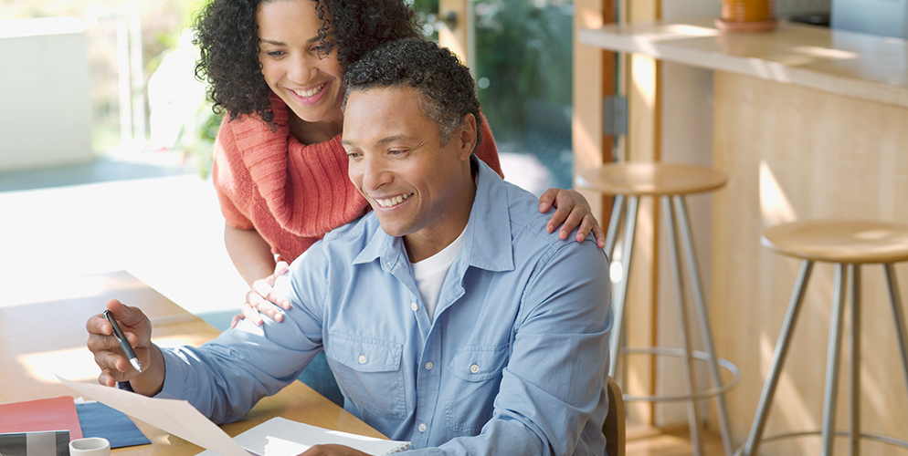 couple looking over documents