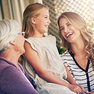 three generations of women