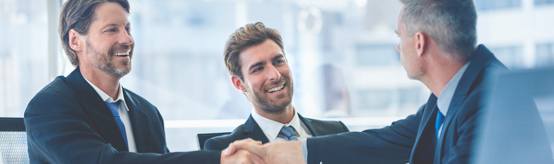 Business people in meeting shaking hands