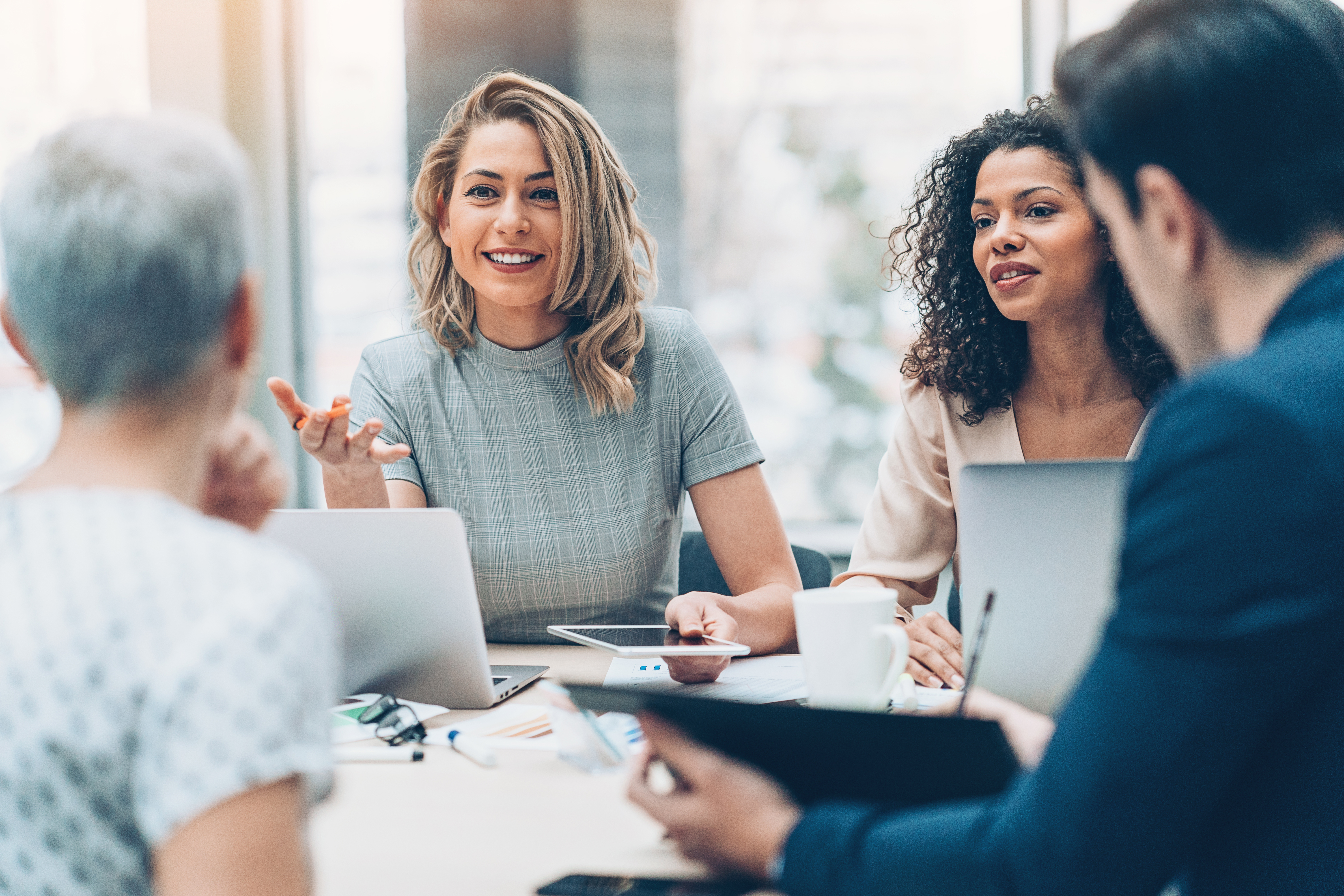 People meeting in a business setting