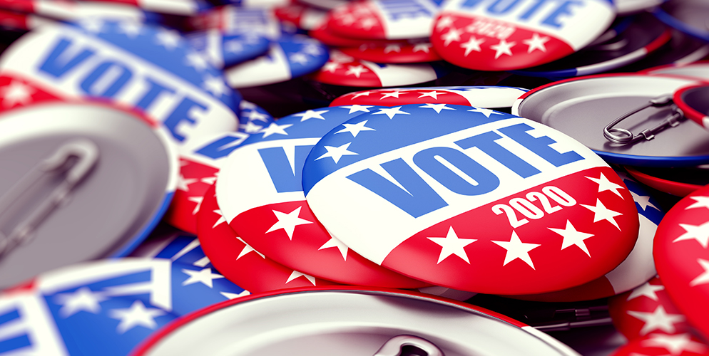 pile of voting pins