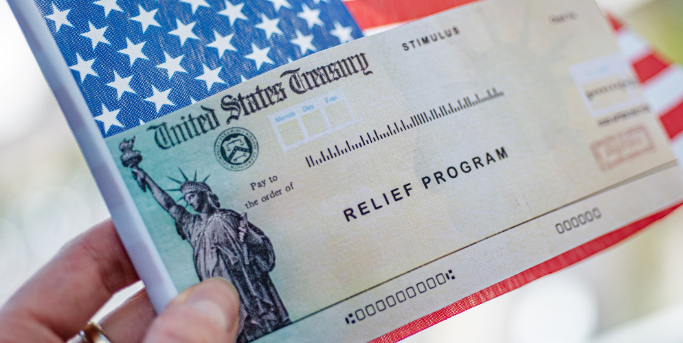check from the government with american flag