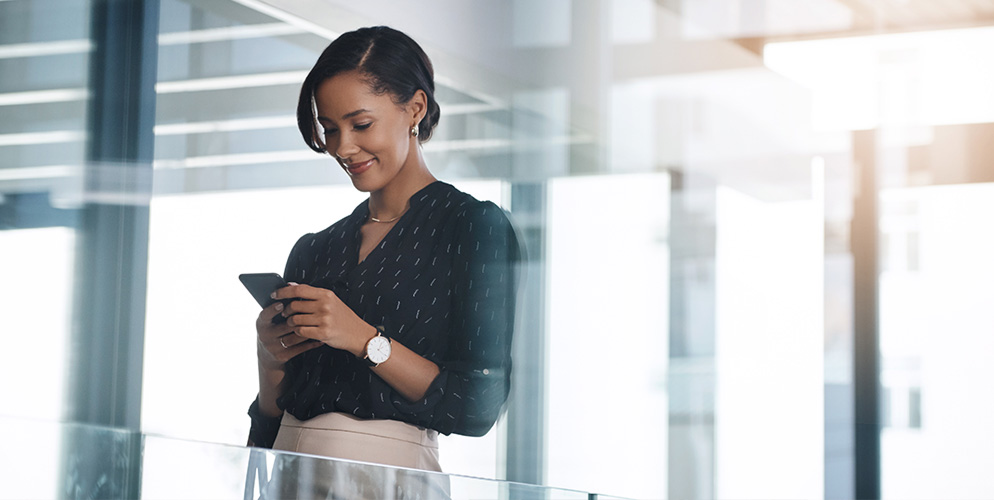 woman messaging on phone