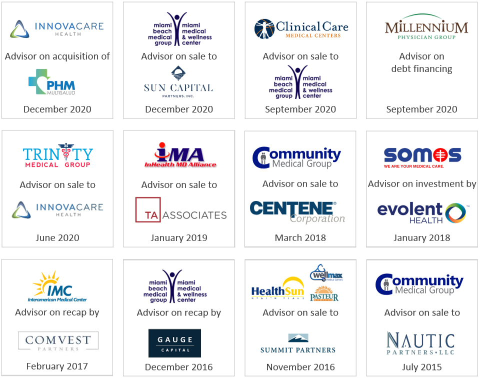 healthcare investment banking tombstones