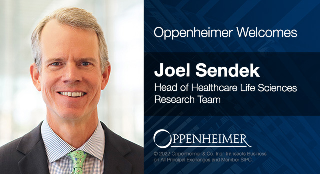 Joel Sendek Hired as Head of Healthcare Life Sciences Research Team