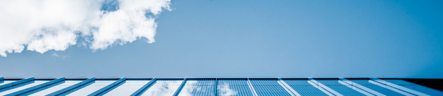 Hero image of sky and top of solar panel 