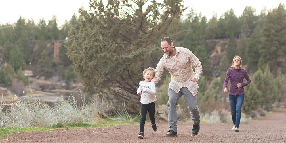 family on hike
