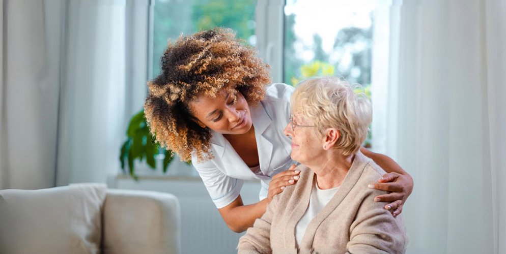 woman with caretaker
