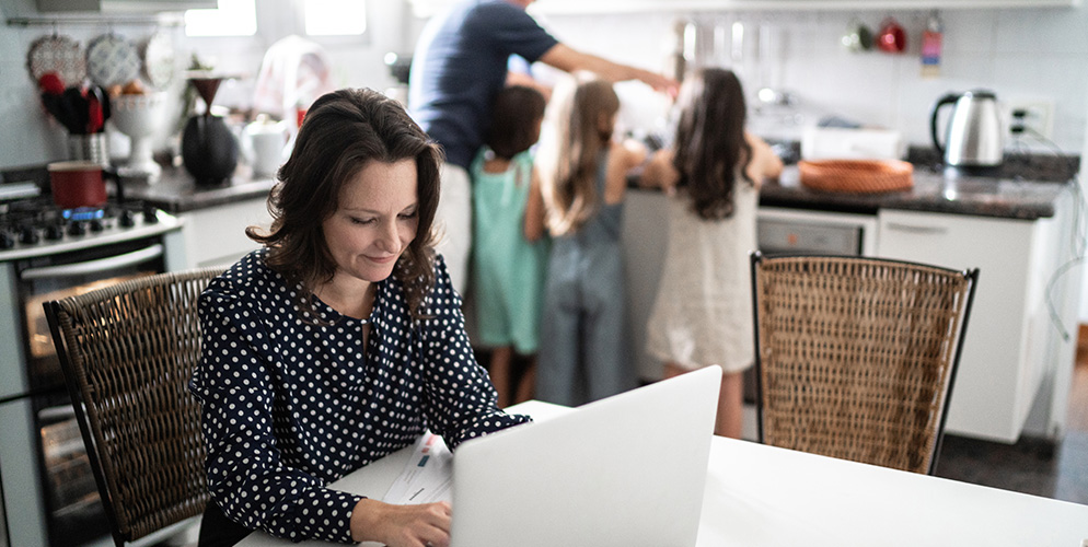 woman on her computer