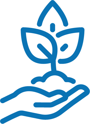 growing plant hand icon