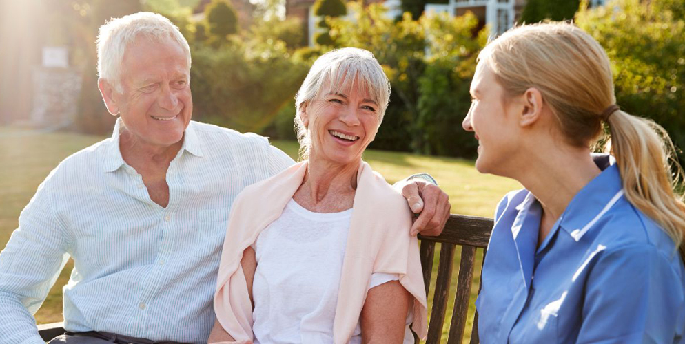 couple with caretaker
