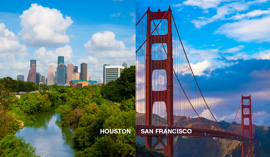 houston and san francisco