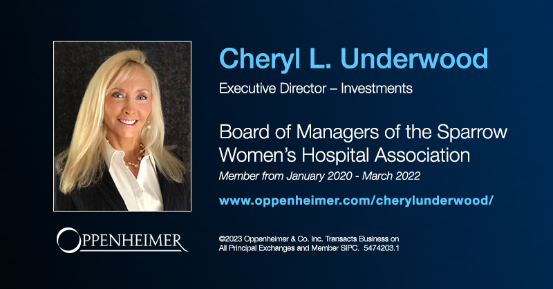Cheryl Underwood joined the Board of Managers of the Sparrow Women&#8217;s Hospital Association